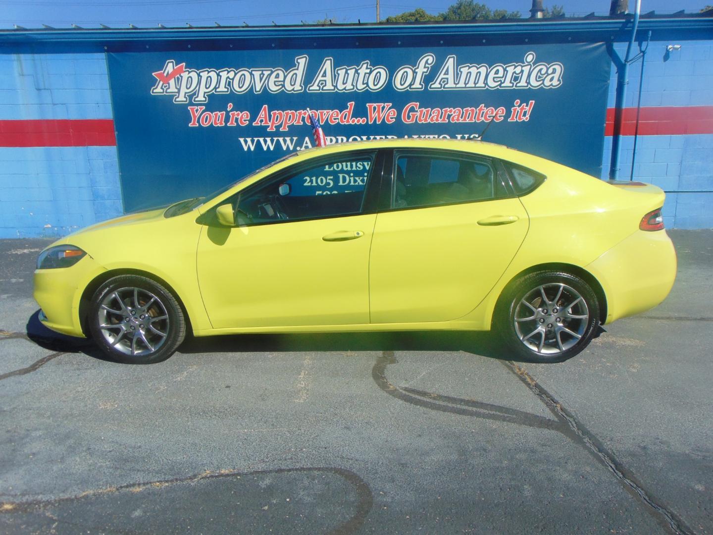 2013 Yellow Dodge Dart (1C3CDFBHXDD) with an 4-CYL Tigershark 2.0L engine, Manual, 6-Spd transmission, located at 2105 Dixie Hwy, Louisville, KY, 40210, (502) 772-3333, 38.220932, -85.795441 - Unable to interpret response, please check raw response - Photo#0